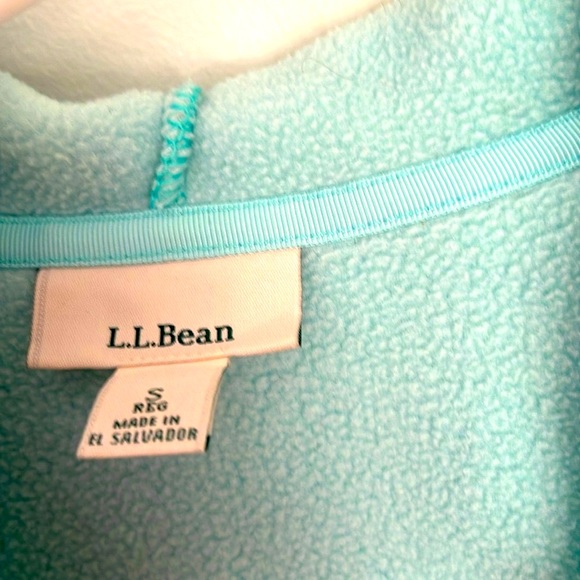 L.L. Bean women’s small full zip hoodie fleece mint green Polartec jacket - Picture 2 of 4